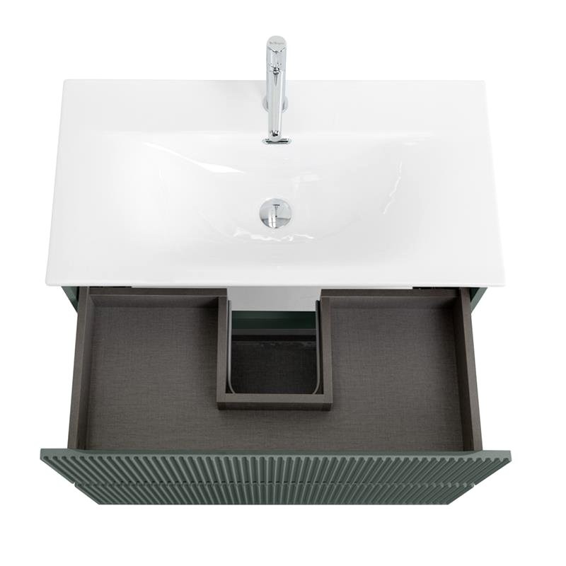 Тумба с раковиной BelBagno Uno-mini 90 подвесная, 2 ящика, матовая еловая