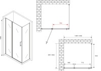 Душевой уголок Abber Sonnenstrand AG04130S-S100 100x130, профиль хром, стекло прозрачное