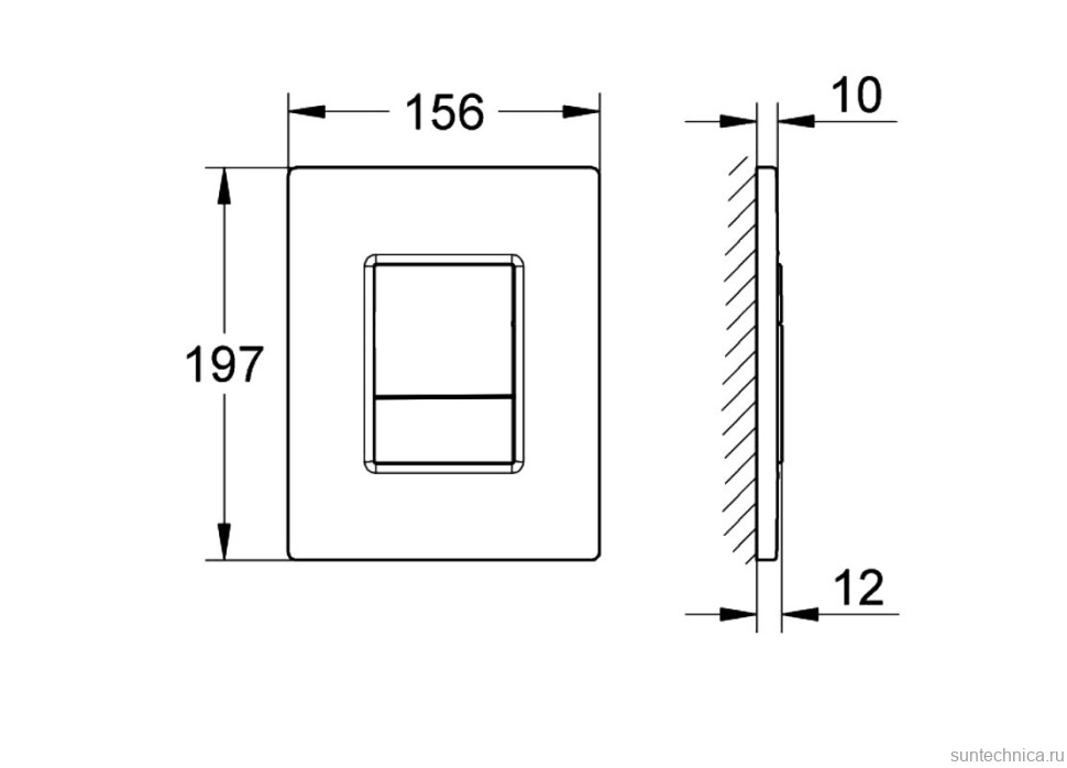 Кнопка смыва для унитаза AQUATEK Pneumo N PNN-0000002 АБС-пластик, цвет глянцевый хром