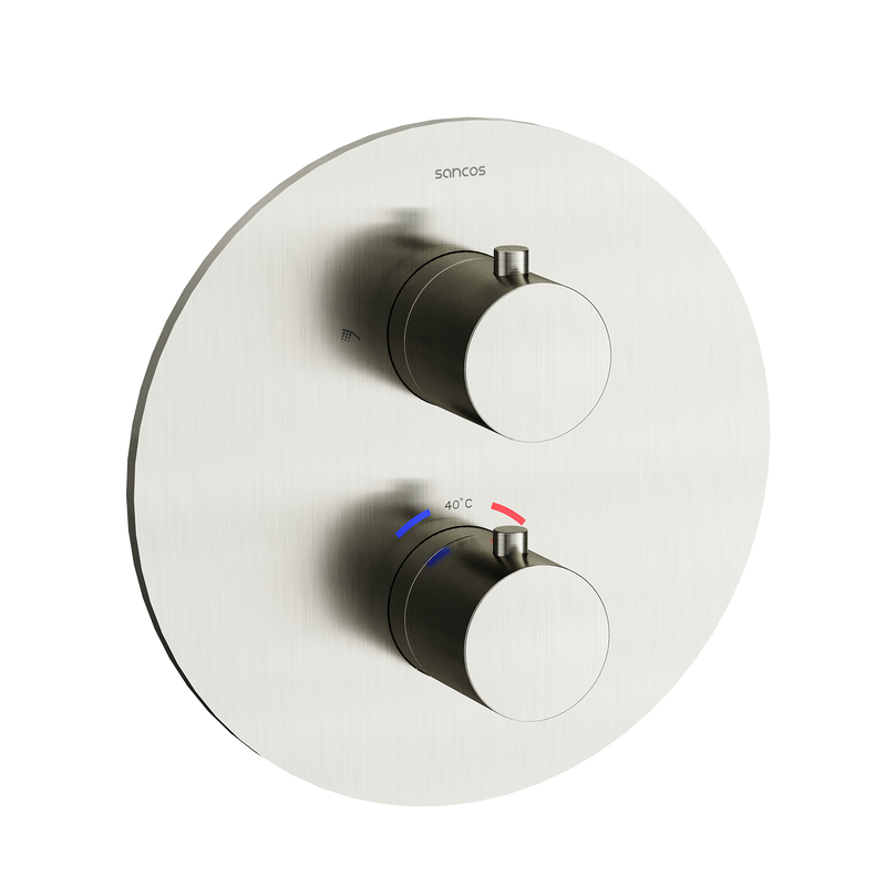 Душевой комплект с термостатом Sancos Etna, с внутренней частью, брашированный никель, PVD покрытие, SC9010BN