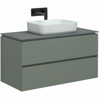Мебель для ванной комнаты Allen Brau Infinity 100 подвесная, олива матовый, столешница графит структ