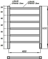 Полотенцесушитель электрический Grois Alex 101 40х60 белый