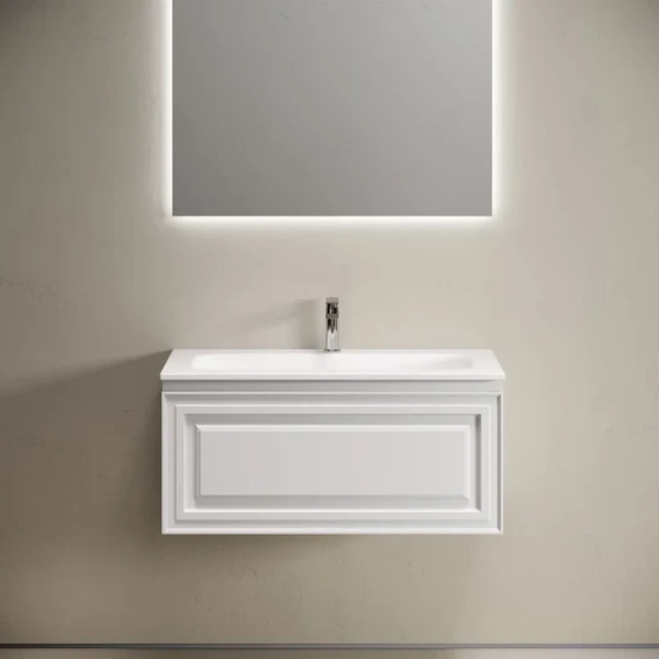Тумба с раковиной Sancos Very 90 подвесная, bianco, раковина СN7019