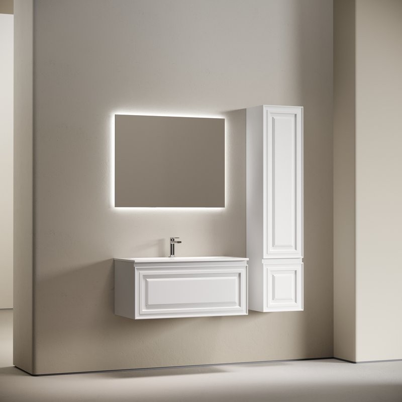 Тумба с раковиной Sancos Very 90 подвесная, bianco, раковина СN7019