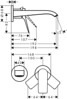 Смеситель для раковины Hansgrohe Vivenis 75050670 С ВНУТРЕННЕЙ ЧАСТЬЮ, черный матовый