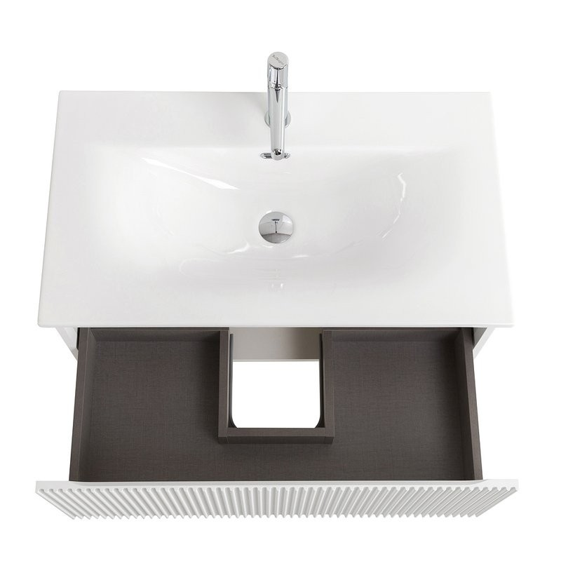 Мебель для ванной комнаты BelBagno Uno 80 подвесная, 1 ящик, bianco opaco