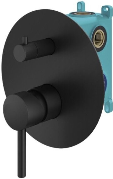 Встраиваемый смеситель для душа и ванны Plumberia Selection Ixo KIT1901NO С ВНУТРЕННЕЙ ЧАСТЬЮ, матовый черный