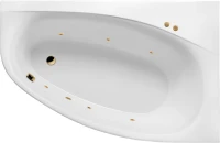 Акриловая ванна Excellent Kameleon Soft R 170x110 см, угловая, правая, встраиваемая, с гидромассажем, белая, асимметричная, с каркасом, со сливом-переливом, фурнитура золото