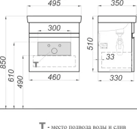 Мебель для ванной комнаты Aqwella Smart 50 дуб балтийский