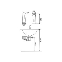 Смеситель для раковины F511-1 FRAP СЕНСОРНЫЙ (литой, п/гайку, хром, латунь) Смеситель для раковины F511-1 FRAP СЕНСОРНЫЙ (литой, п/гайку, хром, латунь)