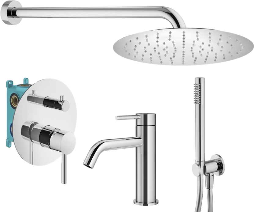 Комплект для ванной Plumberia Selection Ixo KITXO18CR53 С ВНУТРЕННЕЙ ЧАСТЬЮ, хром