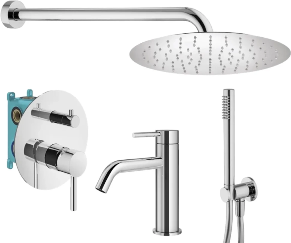 Комплект для ванной Plumberia Selection Ixo KITXO18CR53 С ВНУТРЕННЕЙ ЧАСТЬЮ, хром