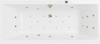 Акриловая ванна Excellent Pryzmat Slim Ultra 180x80 см, встраиваемая, с гидромассажем, белая, с каркасом, со сливом-переливом, фурнитура бронза