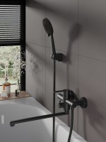 Смеситель с длинным изливом для ванны Agger Easy A3121144 черный матовый