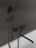 Смеситель с длинным изливом для ванны Agger Easy A3121144 черный матовый