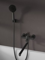 Смеситель с длинным изливом для ванны Agger Easy A3121144 черный матовый