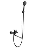 Смеситель с длинным изливом для ванны Agger Easy A3121144 черный матовый Смеситель с длинным изливом для ванны Agger Easy A3121144 черный матовый