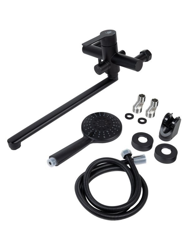 Смеситель с длинным изливом для ванны Agger Easy A3121144 черный матовый