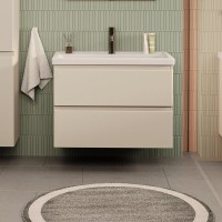 Тумба с раковиной SanStar Riana 80 подвесная, cappuccino, раковина Фостер 80