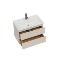 Тумба с раковиной SanStar Riana 80 подвесная, cappuccino, раковина Фостер 80