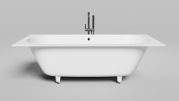 Ванна из искусственного камня Salini Ornella Axis S-Stone 190x90 см, встраиваемая, матовая белая, на ножках