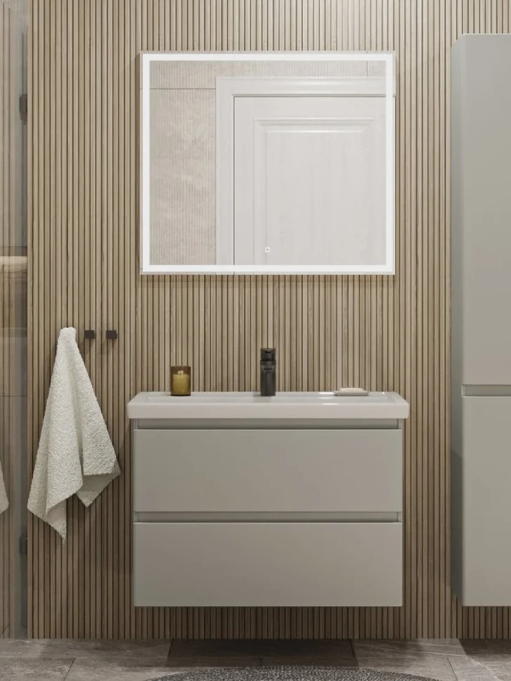 Мебель для ванной комнаты SanStar Riana 80 подвесная, grey, раковина Фостер 80