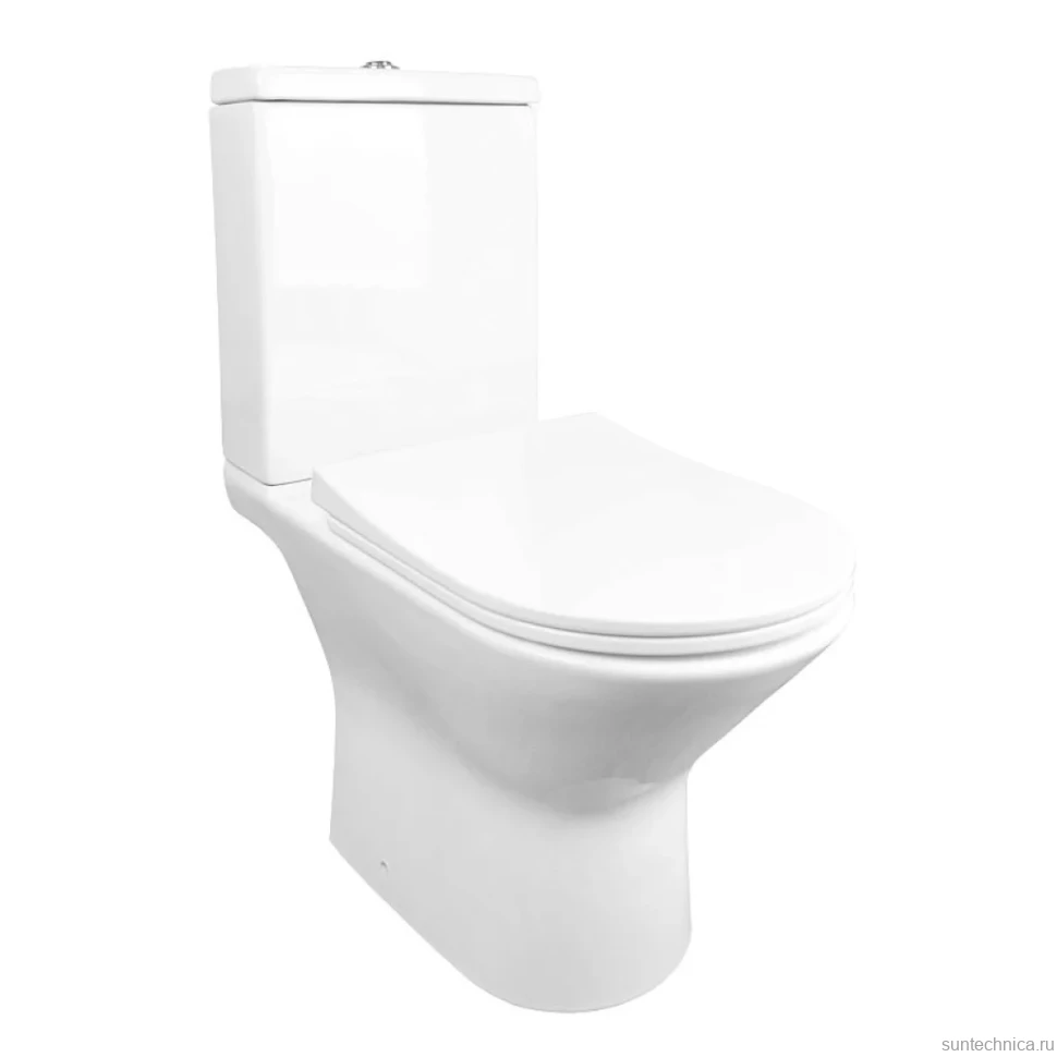 Унитаз-компакт напольный AZARIO Fretta AZ-1223 крышка-сиденье дюропласт, глянцевый белый