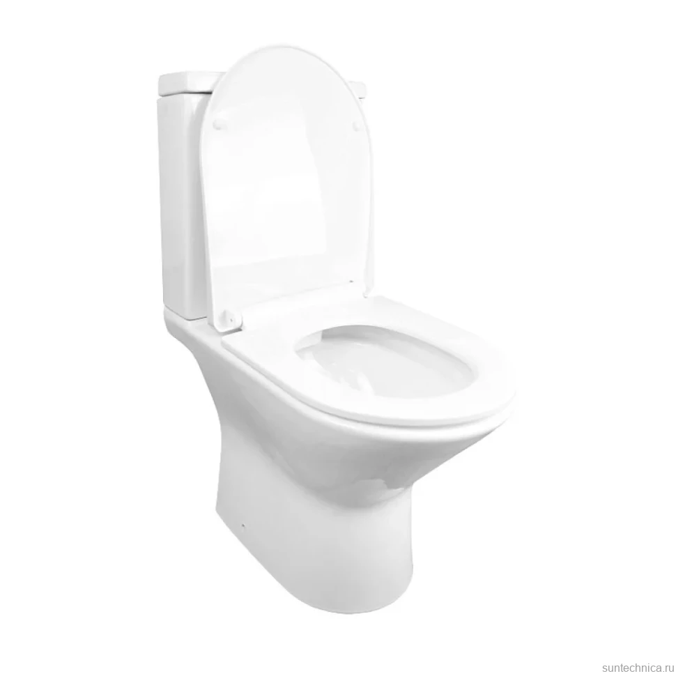 Унитаз-компакт напольный AZARIO Fretta AZ-1223 крышка-сиденье дюропласт, глянцевый белый