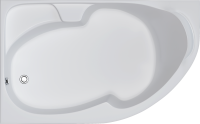 Акриловая ванна 1MarKa Diana L Стандарт 2+ 170x105 см, угловая, левая, встраиваемая, белая, асимметричная, с каркасом, с сиденьем, со сливом-переливом