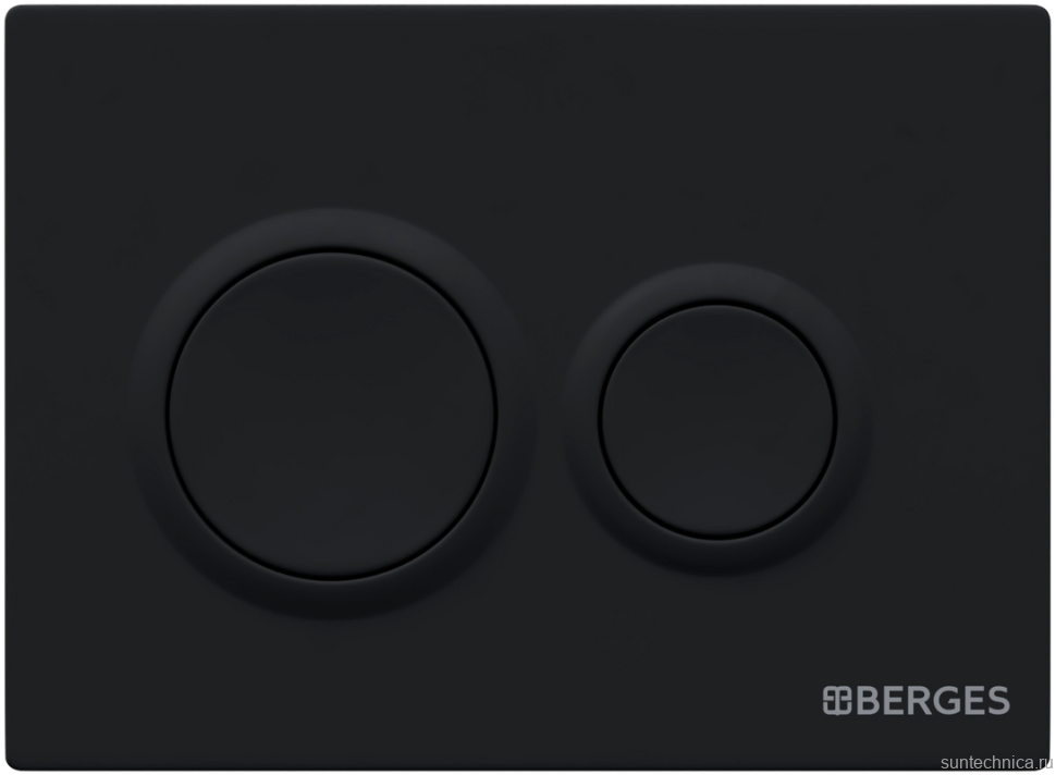 Система инсталляции для унитазов Berges Novum O5 с кнопкой смыва, черная soft touch