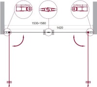 Душевая дверь в нишу BelBagno Etna B-2-160-C-Cr