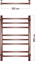 Полотенцесушитель электрический Bauedge M0029 50х80 R черный матовый