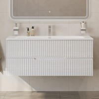 Тумба с раковиной Cezares Duet 120 ясень белый софт, раковина Cezares CZR-8073-120