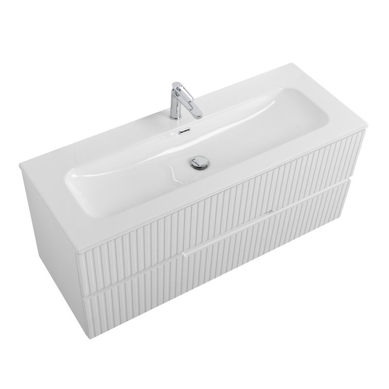 Тумба с раковиной Cezares Duet 120 ясень белый софт, раковина Cezares CZR-8073-120