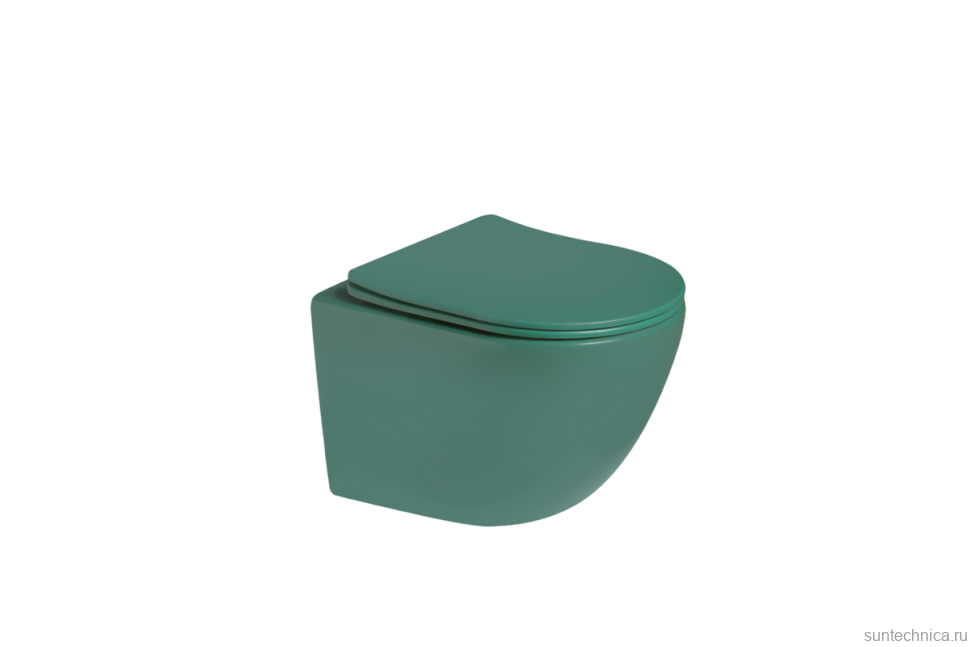Унитаз подвесной SantiLine SL-5005T-G зеленый матовый