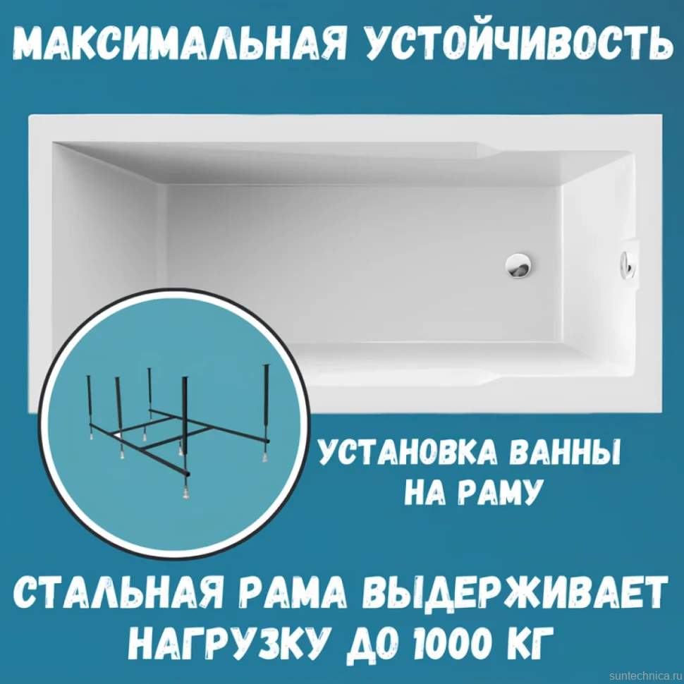 Акриловая ванна 1MarKa Raguza Премиум 180x80 см, пристенная, белая, с каркасом, с экраном, со сливом-переливом