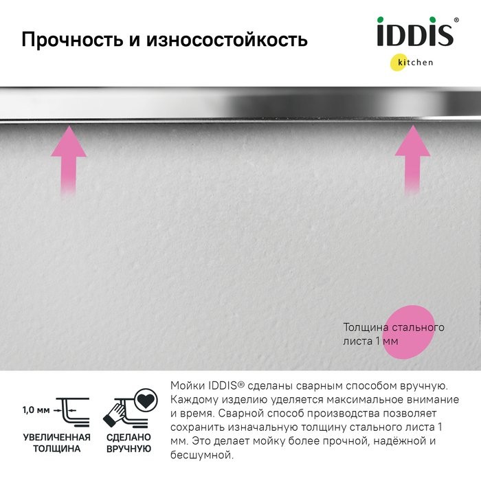 Мойка кухонная IDDIS Edifice EDI44G0i77 графит
