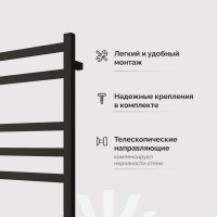 Полотенцесушитель электрический EWRIKA Пенелопа V7 80х50 черный
