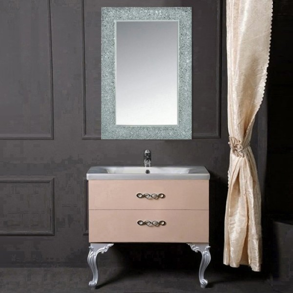 Мебель для ванной комнаты Armadi Art NeoArt 80 капучино с ручками Wave хром, зеркало Aura, с ножками