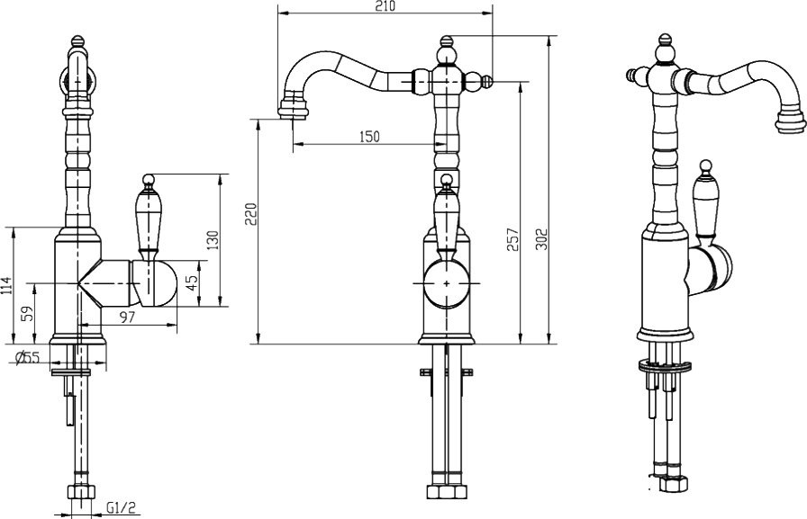 Смеситель для раковины Boheme Medici Ripresa 302