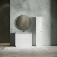 Мебель для ванной комнаты Sancos Libra Floor 100 белый глянец, белая раковина CN7003