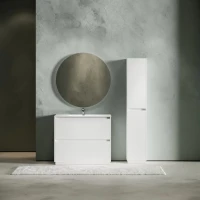 Мебель для ванной комнаты Sancos Libra Floor 100 белый глянец, белая раковина CN7003