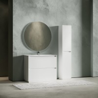 Мебель для ванной комнаты Sancos Libra Floor 100 белый глянец, белая раковина CN7003