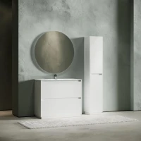Мебель для ванной комнаты Sancos Libra Floor 100 белый глянец, белая раковина CN7003