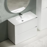 Мебель для ванной комнаты Sancos Libra Floor 100 белый глянец, белая раковина CN7003