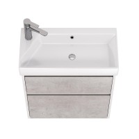 Тумба с раковиной Dreja Slim 65 подвесная, белый глянец, бетон
