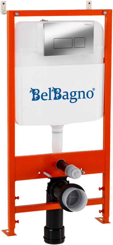 Комплект BelBagno BB026/BB041CR с кнопкой смыва хром глянцевый