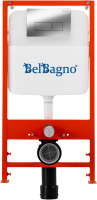Комплект BelBagno BB026/BB041CR с кнопкой смыва хром глянцевый