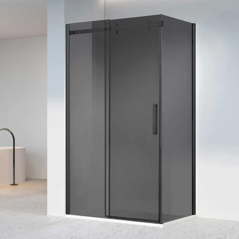 Душевой уголок Vincea Como-N VSR-4CN1013CGB 130х100, профиль матовый черный, стекло тонированное серое