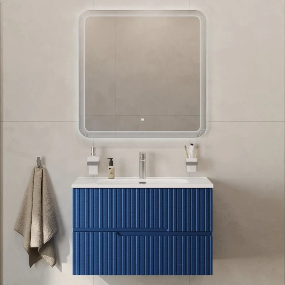 Тумба с раковиной Cezares Duet 80 sapfiro, раковина Cezares CZR-8095-80